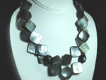 Mother of Pearl strands with Black Agate
